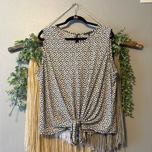 Adrianna Papell Monochrome Polka Dot Blouse